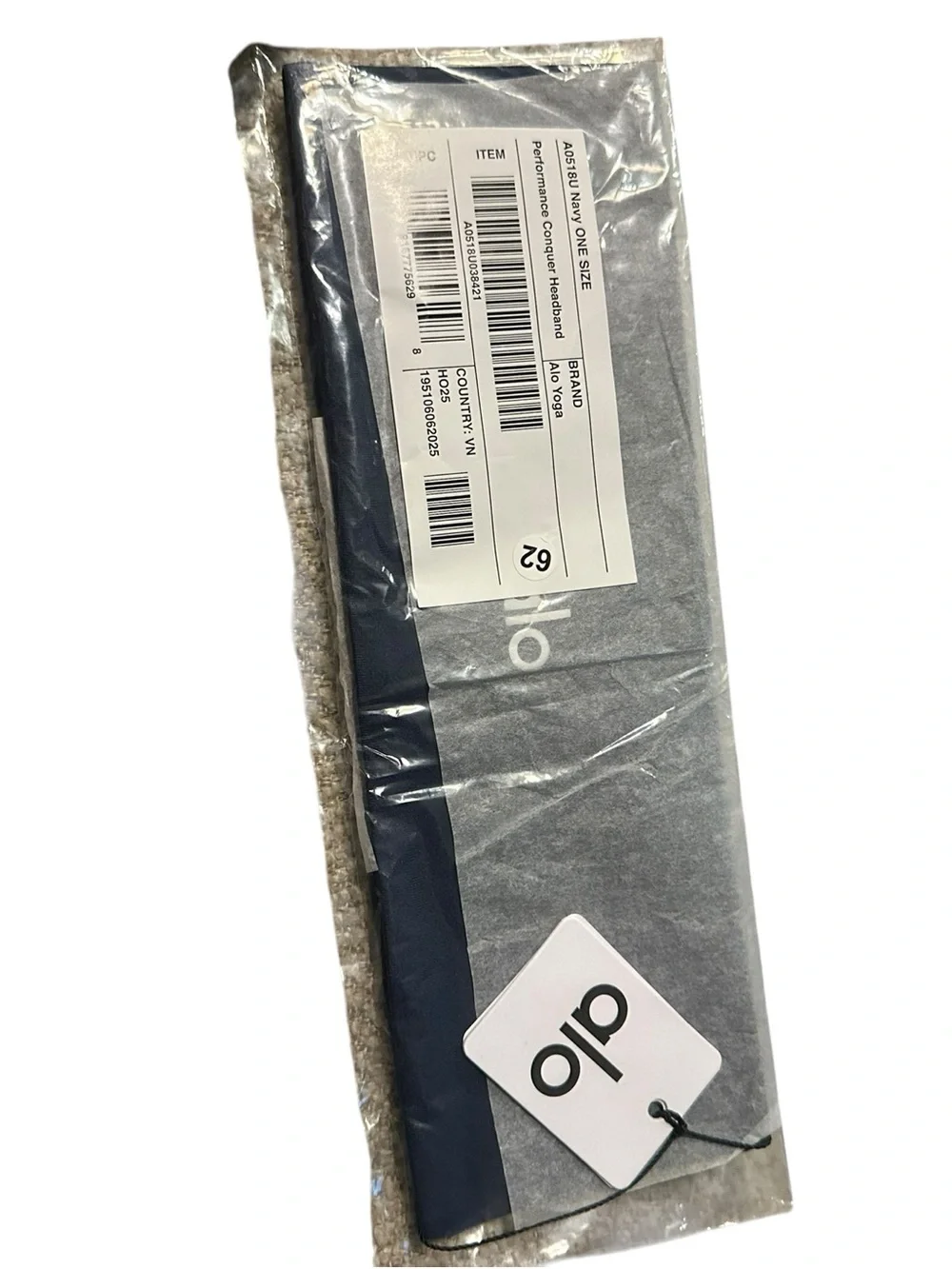 ALO Yoga Navy and Gray Hair Wrap Headband